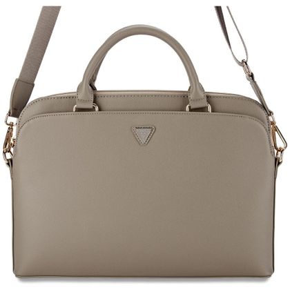 Torba Guess Grained Zipper Pocket Triangle Logo 15" brązowy