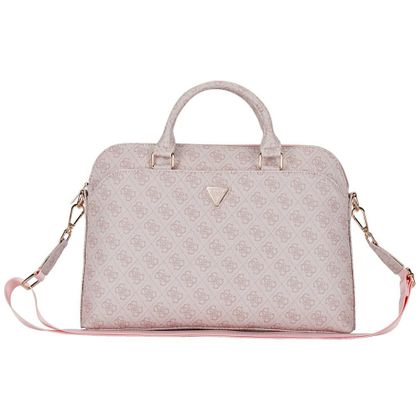 Torba Guess 4G Zipper Pocket Triangle Logo 15" różowy