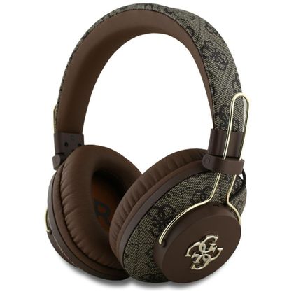 Słuchawki nauszne Guess Bluetooth ENCMetal 4G Logo brązowy