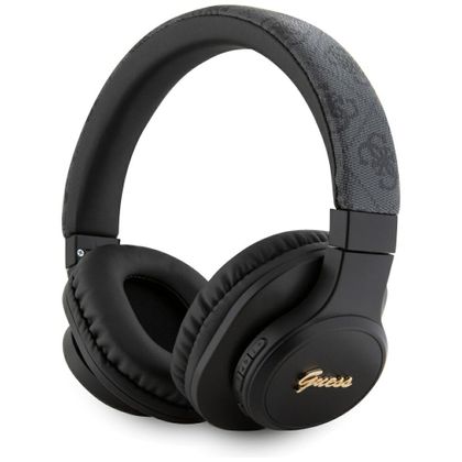 Słuchawki nauszne Guess Bluetooth 4G Leather Tone On Tone Script czarny