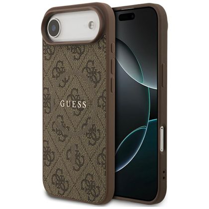 Etui Guess 4G Ring Classic Logo MagSafe do iPhone Air brązowy