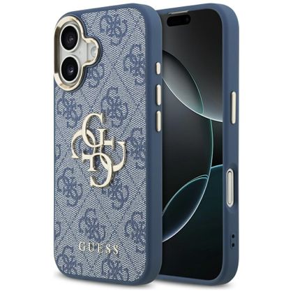 Etui Guess 4G Big 4G Classic Logo do iPhone 17 niebieski złoty