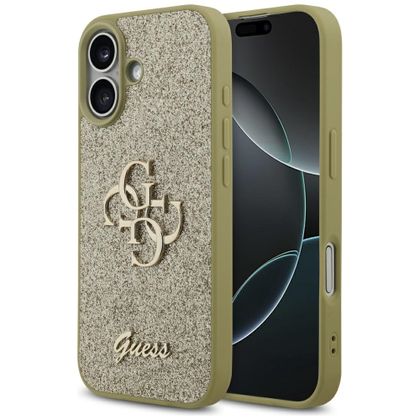Etui Guess Fixed Glitter Big 4G doiPhone 17 złoty