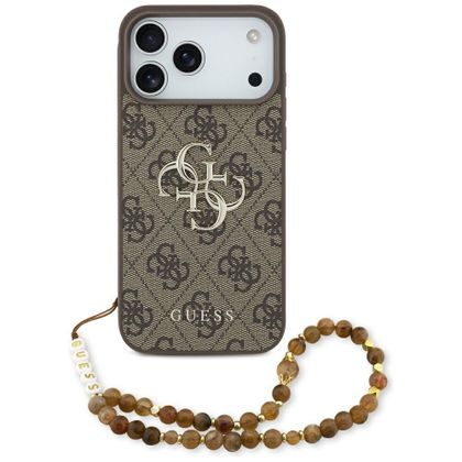 Etui Guess 4G Strap 4G Classic Logo do iPhone 17 Pro Max / 18 Pro Max brązowy