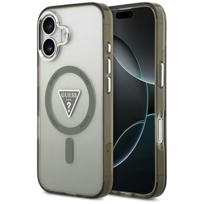 Etui Guess IML Gradient Triangle Logo MagSafe do iPhone 17 khaki