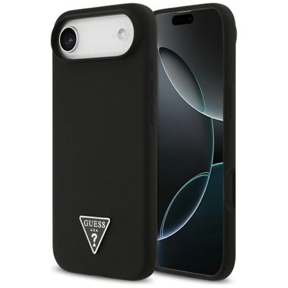 Etui Guess Silicone Triangle Logo MagSafe do iPhone Air czarny