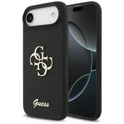 Etui Guess Silicone Big 4G Script do iPhone Air czarny