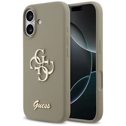 Etui Guess Silicone Big 4G Script do iPhone 17 brązowy