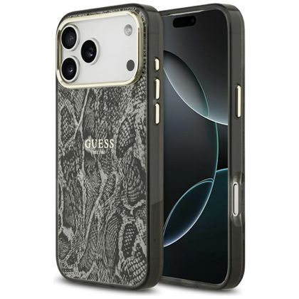 Etui Guess Python Pattern MagSafe do iPhone 17 Pro Max / 18 Pro Max czarny