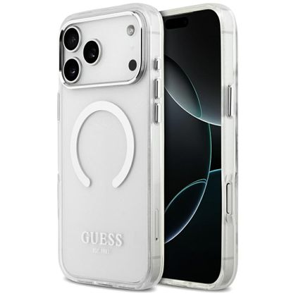 Etui Guess Metal Outline MagSafe doiPhone 17 Pro Max / 18 Pro Max srebrny