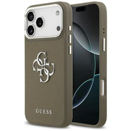 Etui Guess Grained Big 4G Classic Logo do iPhone 17 Pro Max / 18 Pro Max brązowy