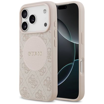 Etui Guess 4G Circle Classic Logo MagSafe do iPhone 17 Pro / 18 Pro różowy