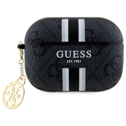 Guess GUAP2P4RPSK AirPods Pro 2 (2022/2023) cover czarny/black 4G Printed Stripes Charm