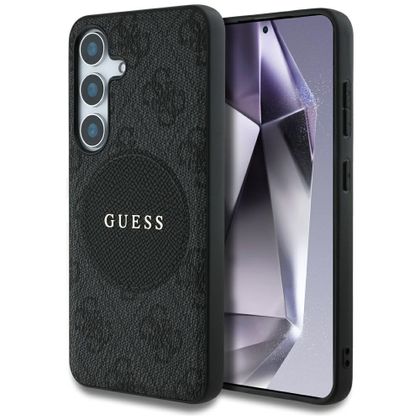 Etui Guess 4G Round Patch Classic Logo MagSafe do Samsung Galaxy S25+ czarny