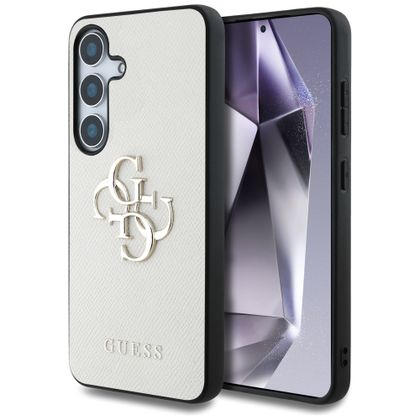 Etui Guess Grained Big 4G Logo Small Classic Logo do Samsung Galaxy S25 beżowy