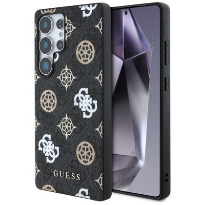 Etui Guess 4G Printed Colored Peony Pattern MagSafe do Samsung Galaxy S25 Ultra czarny