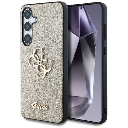 Etui Guess Fixed Glitter Big 4G Metal Logo do Samsung Galaxy S25+ złoty