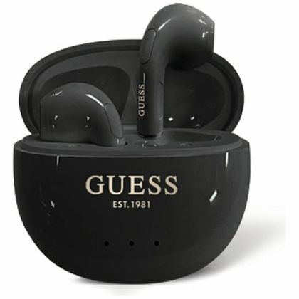 Słuchawki TWS Guess Glossy Effect Egg Shape Printed Classic Logo czarny