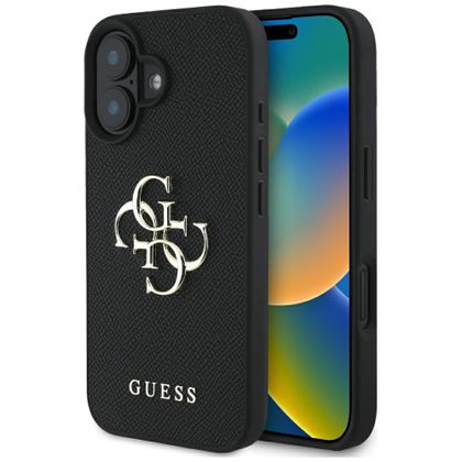 Etui Guess Grained Big 4G Logo Small Classic Logo do iPhone 16 czarny