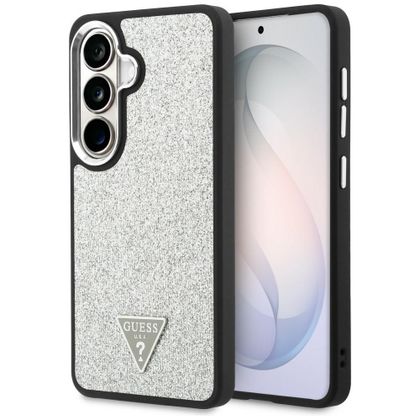 Etui Guess Fixed Glitter Triangle MagSafe do Samsung Galaxy S26 srebrny