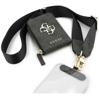 Uniwersalna smycz z portfelem Guess 4G Metal logo czarny