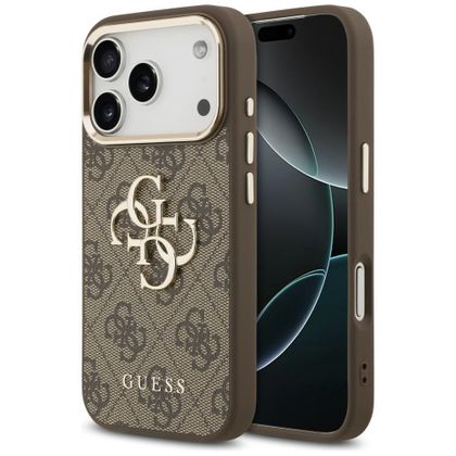 Etui Guess 4G Big 4G Classic Logo do iPhone 18 Pro Max / 17 Pro Max brązowy złoty