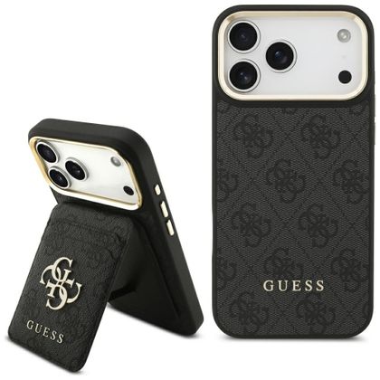 Etui Guess 4G z portfelem Magsafe do iPhone 17 Pro Max / 18 Pro Max czarny
