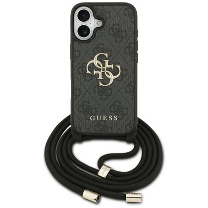Etui Guess 4G Big Logo Cord Stap Crossbody do iPhone 17 czarny