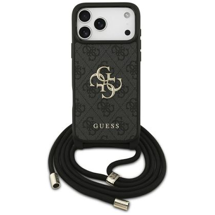 Etui Guess 4G Big Logo Cord Stap Crossbody do iPhone 17 Pro Max / 18 Pro Max czarny