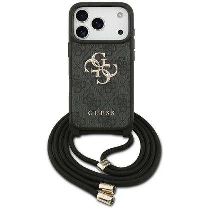 Etui Guess 4G Big Logo Cord Stap Crossbody do iPhone 17 Pro / 18 Pro czarny