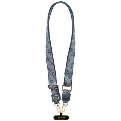 Uniwersalna smycz Guess Universal CBDY 4G Tether Patch Strass Metal Logo niebieski
