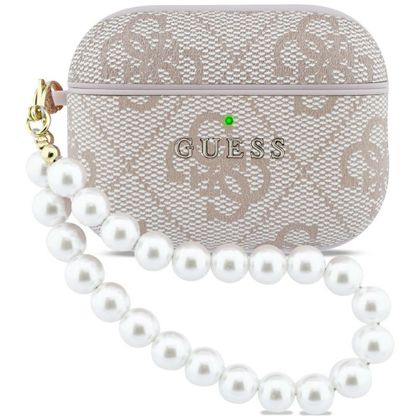 Etui Guess 4G Pearl Strap do AirPods Pro 3 różowy