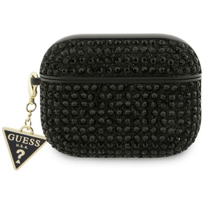 Etui Guess Rhinestone Triangle Charm do AirPods Pro 3 czarny