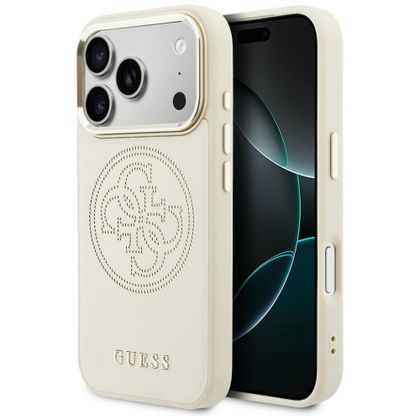 Etui Guess Perforated 4G MagSafe do iPhone 17 Pro / 18 Pro beżowy