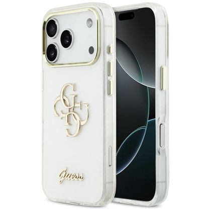 Etui Guess IML 4G Script Metal do iPhone 17 Pro Max / 18 Pro Max biały