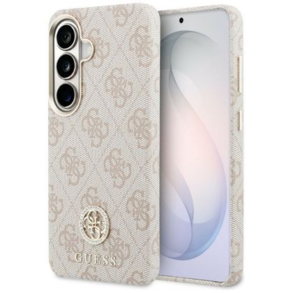 Etui Guess 4G Rhinestone Round Logo MagSafe do Samsung Galaxy S26+ różowy