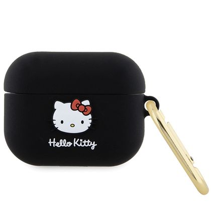 Hello Kitty HKAP3DKHSK Airpods Pro coverczarny/black Silicone 3D Kitty Head