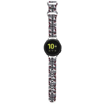 Hello Kitty Pasek Uniwersalny HKUWMSDIESK Silicone Heads & Stripes czarny/black strap 20mm
