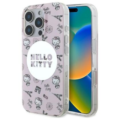 Hello Kitty HKHMP16XHAOPP iPhone 16 ProMax 6,9" różowy/pink hardcase IML All Over Paris Magsafe