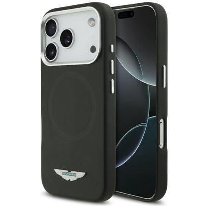 Etui Aston Martin HC FW Logo MagSafe do iPhone 17 Pro / 18 Pro czarny