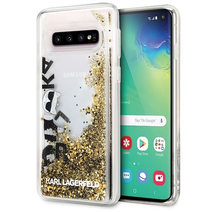 Karl Lagerfeld KLHCS10ROGO S10 G973czarno-złoty/black & gold hard case Glitter