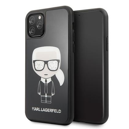 Karl Lagerfeld KLHCN58DLFKBK iPhone 11 Pro czarny/black hard case Iconic Karl Glitter