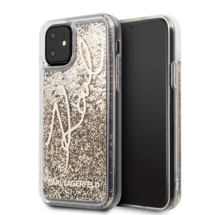 Karl Lagerfeld KLHCN61TRKSGO iPhone 116,1" / Xr złoty/gold Glitter Signature
