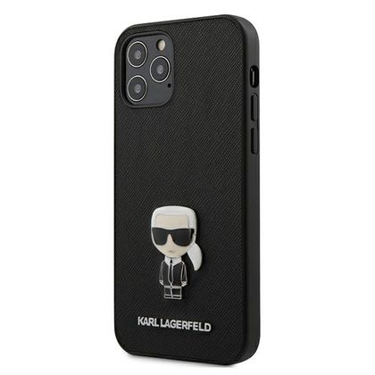 Karl Lagerfeld KLHCP12LIKMSBK iPhone 12Pro Max 6,7" czarny/black hardcase Saffiano Ikonik Metal