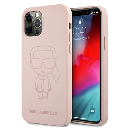 Karl Lagerfeld KLHCP12LSILTTPI iPhone12 Pro Max 6,7" Silicone Ikonik Outline różowy/pink