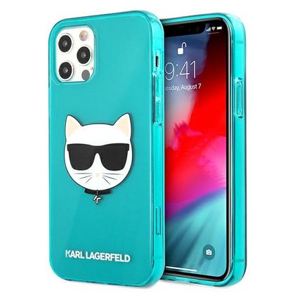 Karl Lagerfeld KLHCP12LCHTRB iPhone12 Pro Max 6,7" niebieski/blue hardcase Glitter Choupette Fluo