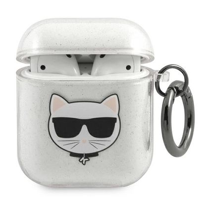 Karl Lagerfeld KLA2UCHGS AirPods 1/2cover srebrny/silver Glitter Choupette