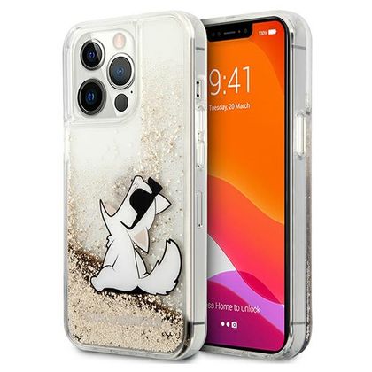 Karl Lagerfeld KLHCP13LGCFD iPhone 13Pro / 13 6,1" złoty/gold hardcase Liquid Glitter Choupette Fun
