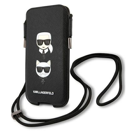 Karl Lagerfeld Torebka KLHCP12MOPHKCK6,1" czarny/black hardcase Saffiano Ikonik Karl&Choupette Head