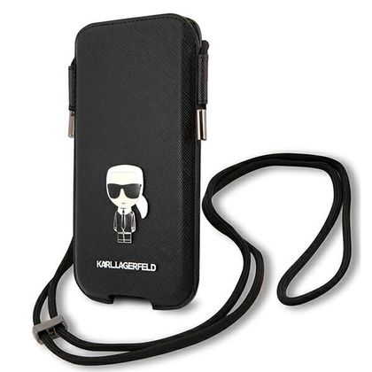 Karl Lagerfeld Torebka KLHCP12MOPHKMK6,1" czarny/black hardcase Saffiano Ikonik Karl`s